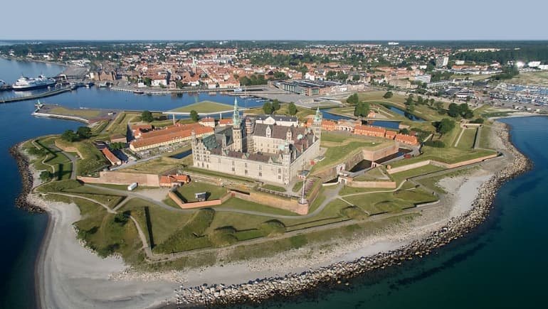 Vista aérea del Castillo de Kronborg