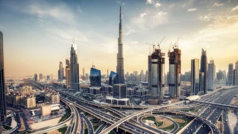 Burj Khalifa por la tarde